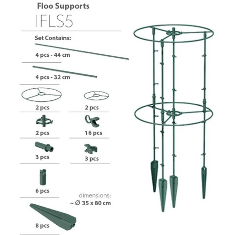 PODPORA DO ROŚLIN FLOO SUPPORTS ŚR. 25 I 35CM ZIELONY LEŚNY