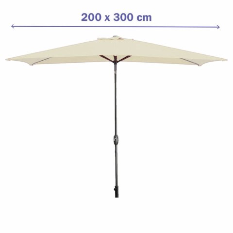 Marbueno Parasol Acero 8 Varillas 200x300 cm Poliester Beige Ogród, Basen, Taras