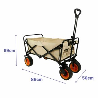 Marbueno Wózek Wielofunkcyjny Składany Stal 200 KG Beżowy 86X50X59 cm 10479
