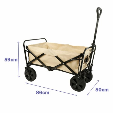 Marbueno Wózek Wielofunkcyjny Składany Stalowy 150 KG Beżowy 86X50X59 cm 10477