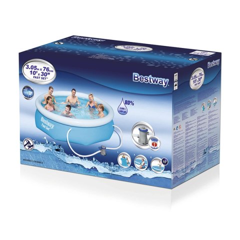 Bestway Basen dmuchany dla dorosłych z obręczą i filtracją 305x76 cm Ogród 57270