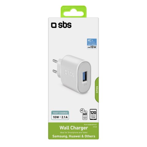 Ładowarka sieciowa USB-A 10W - biała