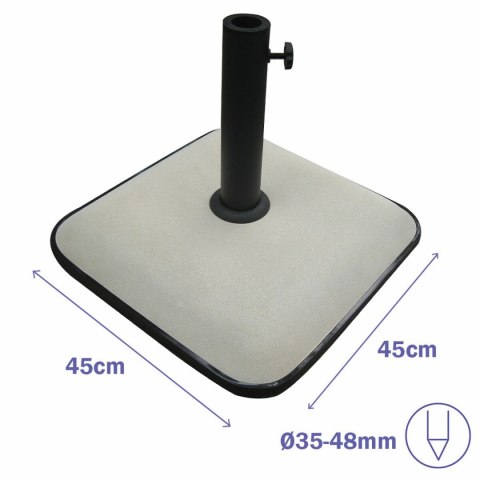Marbueno Podstawa Parasol Kwadrat Cement 45X45X7,3 cm 25KG Biały Ogród, Basen 10459
