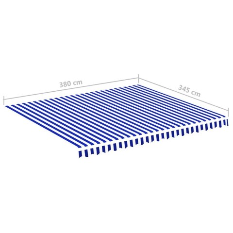 Zapasowa tkanina na markizę, niebiesko-biała, 4x3,5 m
