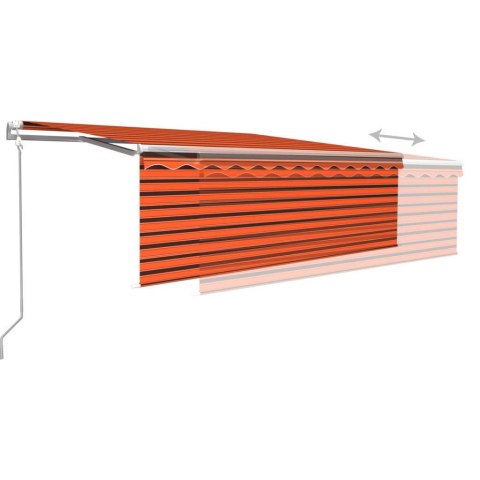 Automatyczna markiza z zasłoną, 4,5x3 m, pomarańcz-brąz