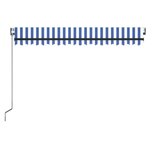 Automatycznie zwijana markiza, 450x350 cm, niebiesko-biała