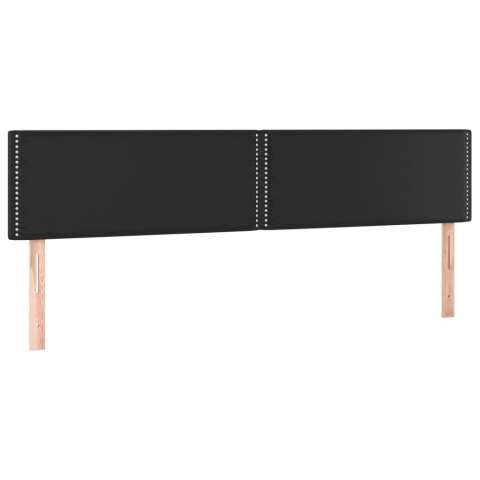 Łóżko kontynentalne z materacem, czarne, ekoskóra 200x200 cm