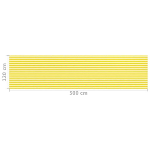 Parawan balkonowy, żółto-biały, 120x500 cm, HDPE