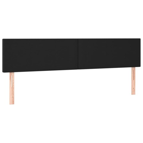 Łóżko kontynentalne z materacem i LED czarna ekoskóra 200x200cm