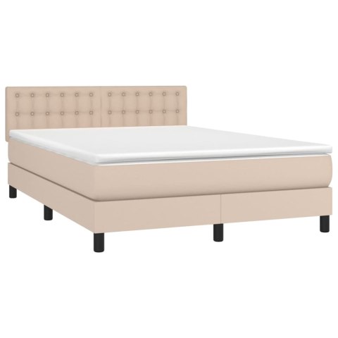 Łóżko kontynentalne, materac i LED cappuccino 140x190 cm