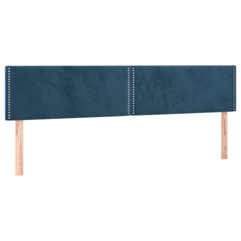 Łóżko kontynentalne, materac i LED, niebieski aksamit 200x200cm