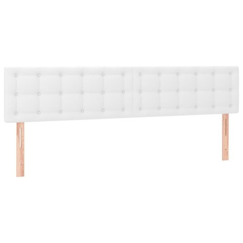 Łóżko kontynentalne z materacem i LED, biała ekoskóra 180x200cm