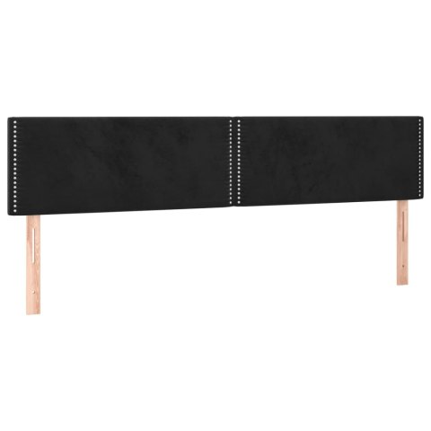 Łóżko kontynentalne z materacem i LED, czarny aksamit 200x200cm