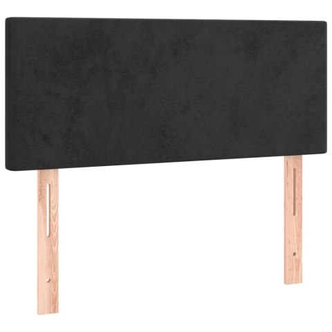 Łóżko kontynentalne z materacem i LED, czarny aksamit 80x200 cm