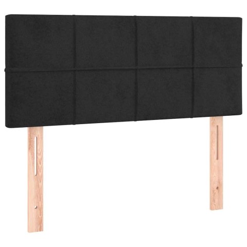 Łóżko kontynentalne z materacem i LED, czarny aksamit 80x200 cm