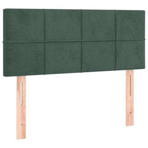 Łóżko kontynentalne z materacem i LED zielony aksamit 80x200 cm