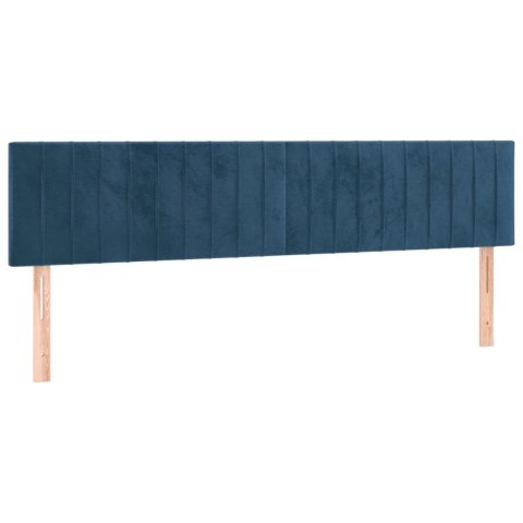 Łóżko kontynentalne, materac i LED, niebieski aksamit 180x200cm