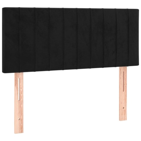 Łóżko kontynentalne z materacem i LED, czarny aksamit 80x200 cm