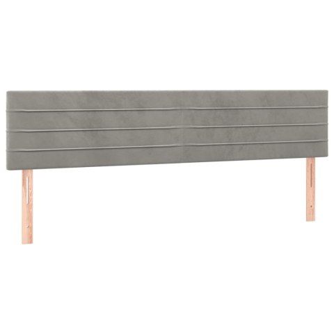 Łóżko kontynentalne z materacem i LED, szare 180x200cm, aksamit
