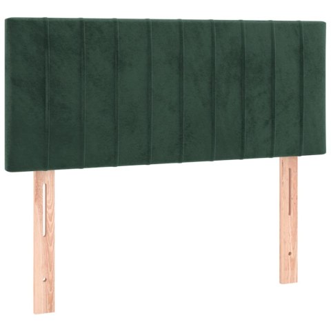 Łóżko kontynentalne z materacem i LED zielony aksamit 80x200 cm