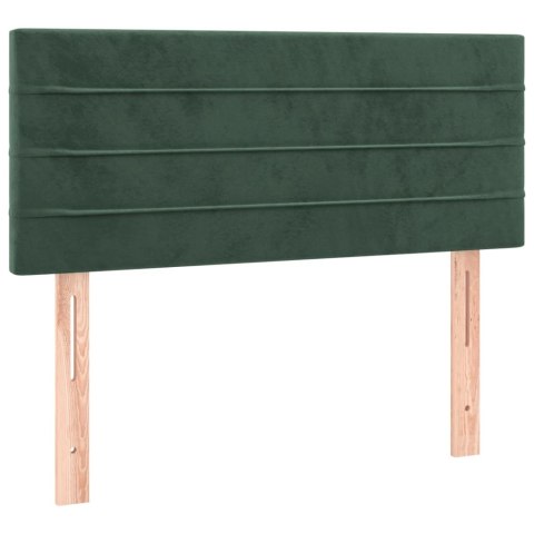 Łóżko kontynentalne z materacem i LED zielony aksamit 90x200 cm