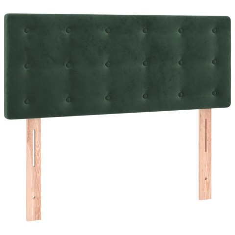 Łóżko kontynentalne z materacem i LED zielony aksamit 90x190 cm