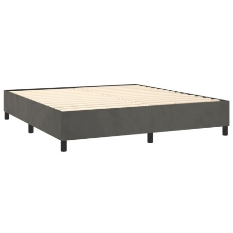 Łóżko kontynentalne z materacem i LED, szary aksamit, 180x200cm