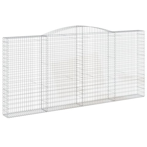 Kosze gabionowe, 10 szt, 400x30x180/200cm, galwanizowane żelazo