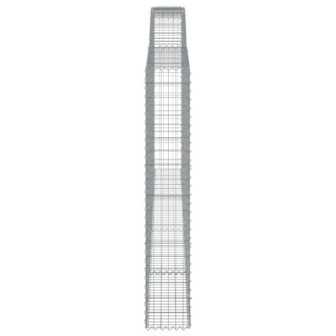 Kosze gabionowe, 10 szt, 400x30x180/200cm, galwanizowane żelazo