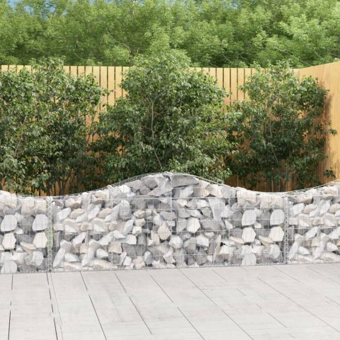 Kosze gabionowe, 12 szt, 200x30x60/80 cm, galwanizowane żelazo