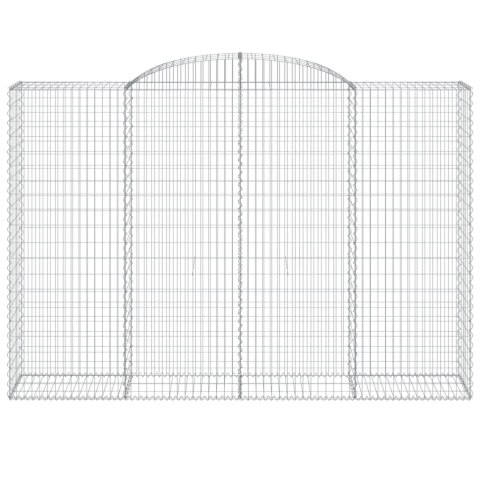 Kosze gabionowe, 12 szt, 300x50x200/220cm, galwanizowane żelazo