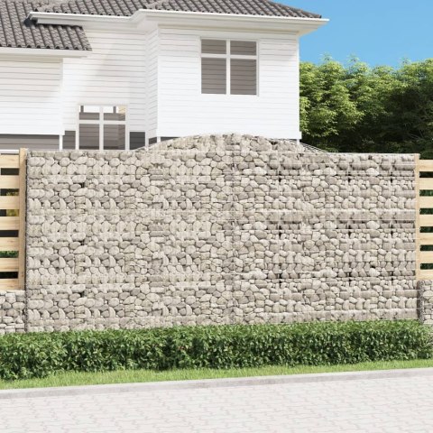 Kosze gabionowe, 15 szt, 400x50x200/220cm, galwanizowane żelazo