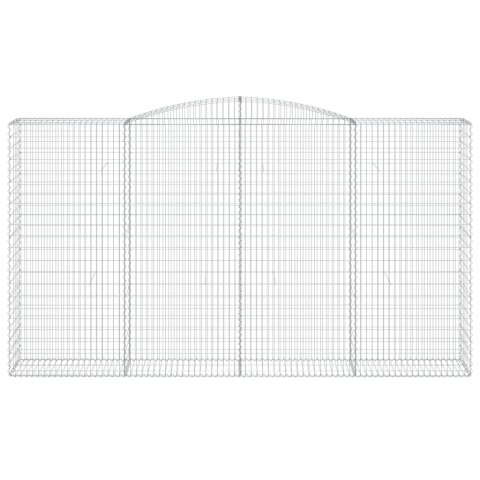 Kosze gabionowe, 15 szt, 400x50x220/240cm, galwanizowane żelazo