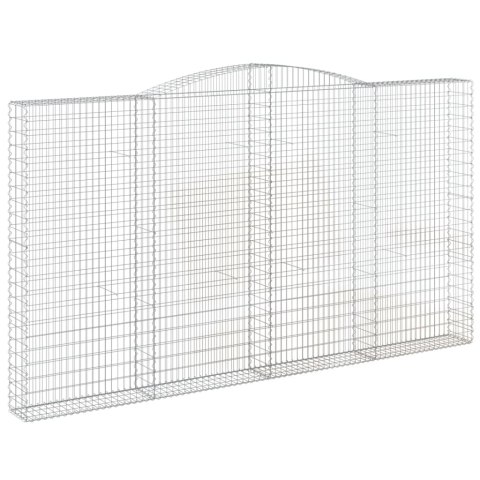 Kosze gabionowe, 9 szt, 400x30x220/240 cm, galwanizowane żelazo