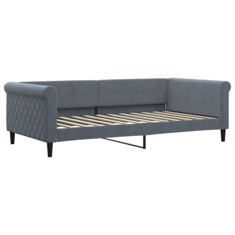 Sofa rozsuwana z materacami, ciemnoszara, 100x200 cm, aksamit
