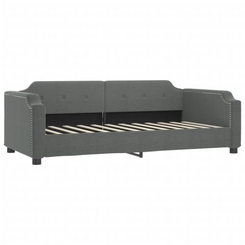 Sofa rozsuwana z szufladami, ciemnoszara, 100x200 cm, tkanina
