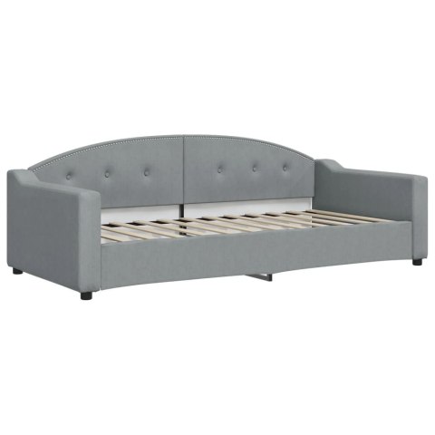 Sofa rozsuwana z szufladami, jasnoszara, 90x200 cm, tkanina
