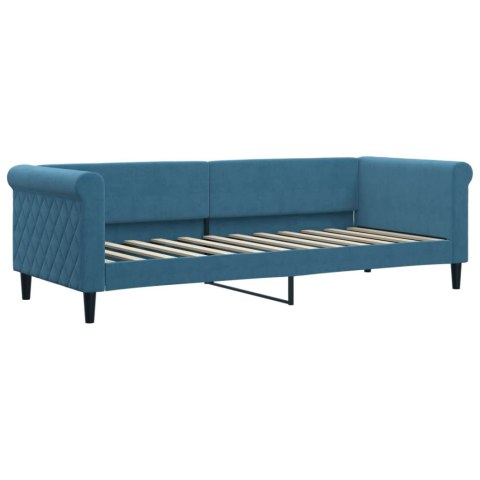 Sofa z materacem do spania, niebieska, 80x200 cm, aksamit