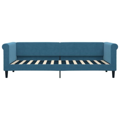 Sofa z materacem do spania, niebieska, 80x200 cm, aksamit