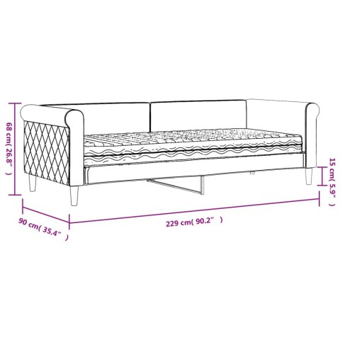Sofa z materacem do spania, niebieska, 80x200 cm, aksamit