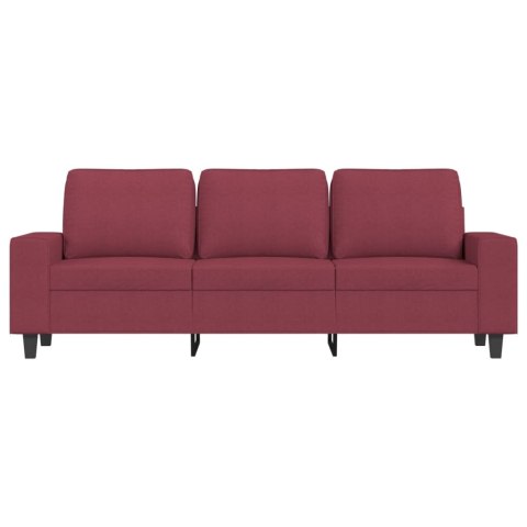 3-osobowa sofa z podnóżkiem winna czerwień 180 cm, tkaniną
