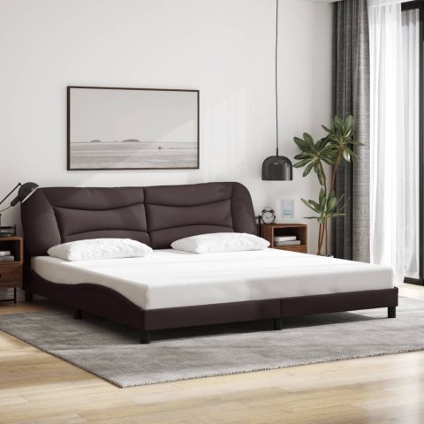 Rama łóżka z LED bez materaca Hvar Ciemny brąz 200x200 cm Tkanina