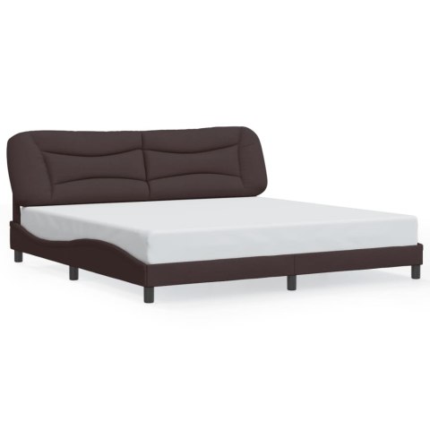 Rama łóżka z LED bez materaca Hvar Ciemny brąz 200x200 cm Tkanina