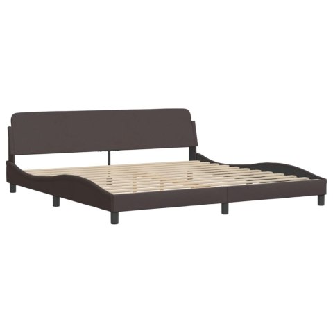 Rama łóżka z LED bez materaca Hvar Ciemny brąz 200x200 cm Tkanina