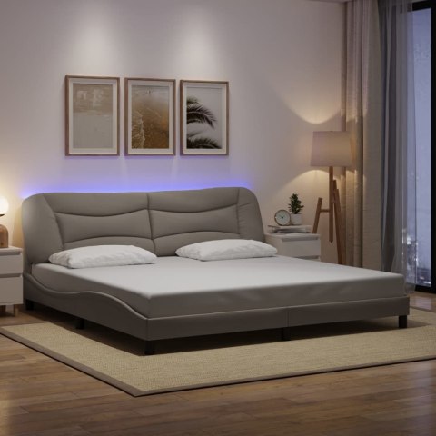 Rama łóżka z LED bez materaca Hvar Taupe 200x200 cm Tkanina