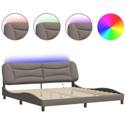Rama łóżka z LED bez materaca Hvar Taupe 200x200 cm Tkanina