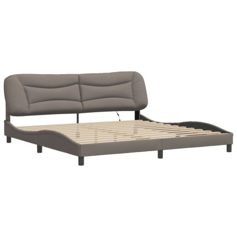 Rama łóżka z LED bez materaca Hvar Taupe 200x200 cm Tkanina