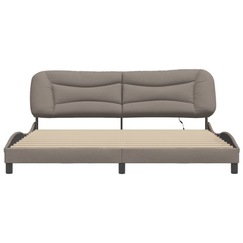 Rama łóżka z LED bez materaca Hvar Taupe 200x200 cm Tkanina