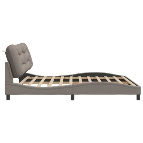 Rama łóżka z LED bez materaca Hvar Taupe 200x200 cm Tkanina