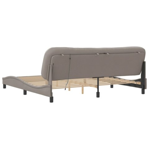 Rama łóżka z LED bez materaca Hvar Taupe 200x200 cm Tkanina